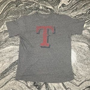 Texas Rangers T-Shirt MLB Mens Large Retro Big T Gray World Series Champions